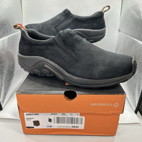 Merrell Jungle Moc Midnight Black Suede Leather Men display picture 1